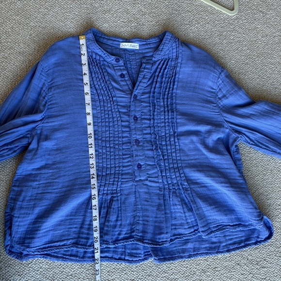 Free People x CP Shades Yoko Cropped Top Blue Fizz Medium 100% Cotton USA Made - Picture 9 of 9